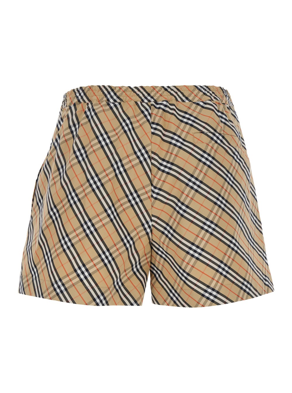 ショートパンツ BURBERRY Women Shorts  Burmudas 8103500NUTMEG Beige Check Stretch Cotton Shorts in Archive beige - Women