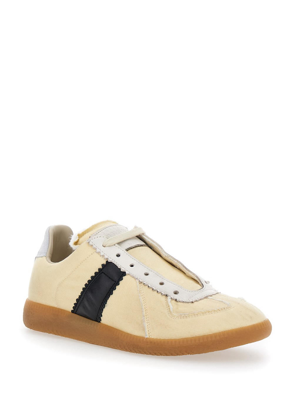 Maison margiela 'replica' beige sneakers with inserts design Maison margiela 'replica' beige sneakers with inserts design