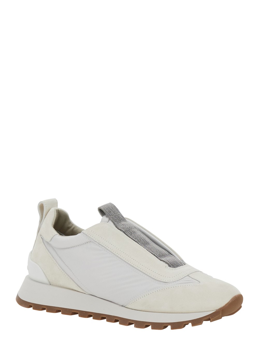 スニーカー BRUNELLO CUCINELLI White Sneakers with Monile Insert Brunello cucinelli White sneakers with monile insert in