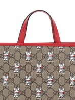 Gucci kids Multicolor handbag with all-over cat embroidery in gg