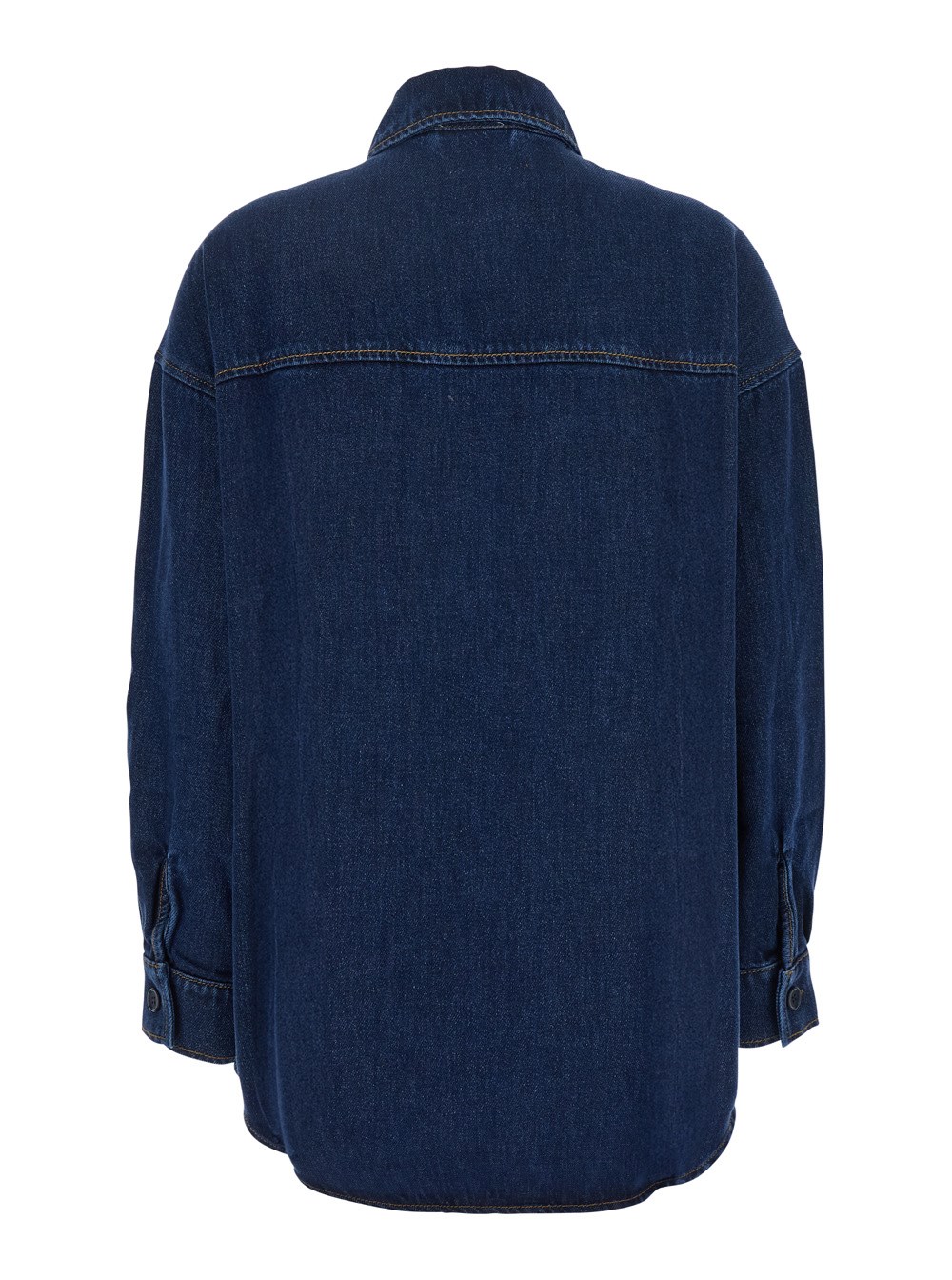 P.a.r.o.s.h. Blue jacket with patched chest pockets in denim