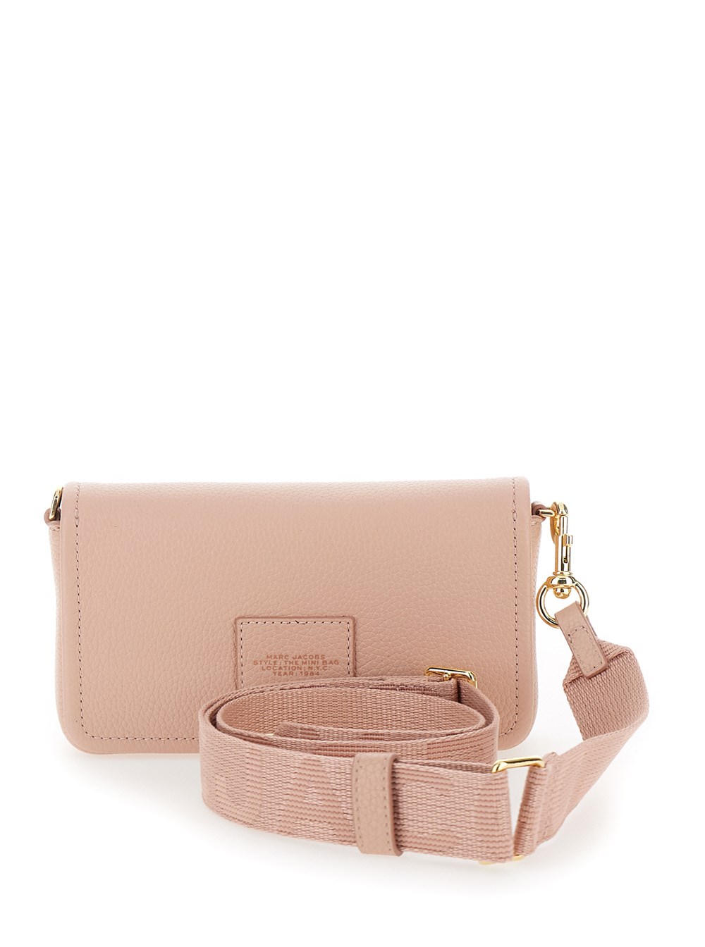 Marc jacobs 'the mini bag' pink crossbody bag with logo