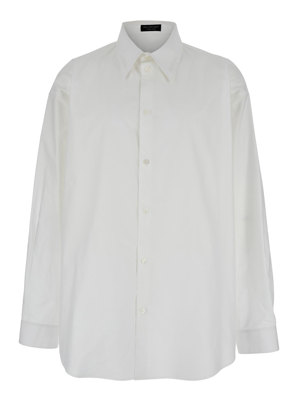Tシャツ・カットソー BALENCIAGA White Shirt with Pointed Collar in Cotton Man Balenciaga White shirt with pointed collar in cotton man