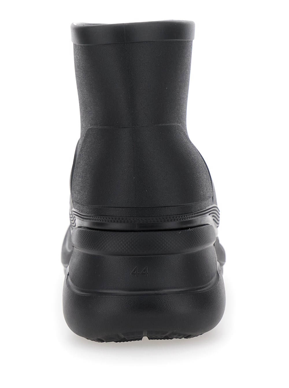 Balenciaga 'crocs' black ankle boots with embossed logo on the