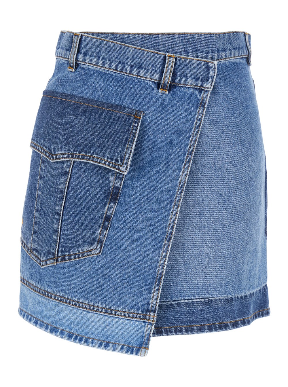 Philosophy di lorenzo serafini Blue wraparound mini skirt