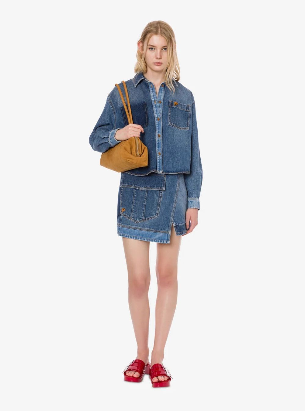 Philosophy di lorenzo serafini Blue wraparound mini skirt