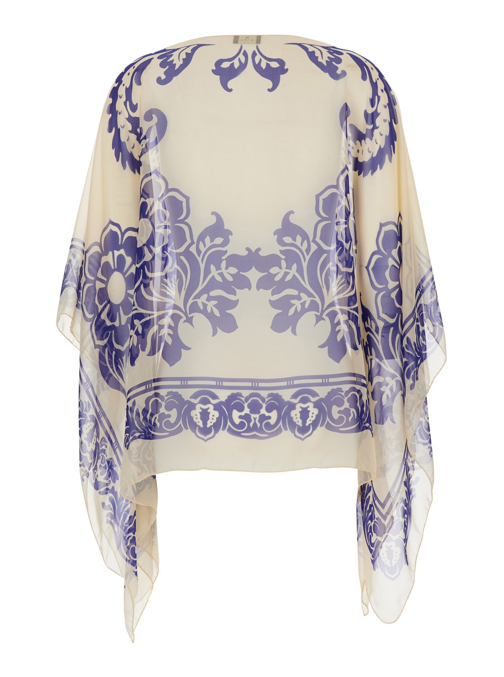 ポンチョ・ケープ ETRO Blue Cape with All-Over Paisley Print in Silk Woman Etro Blue cape with all-over paisley print in silk woman