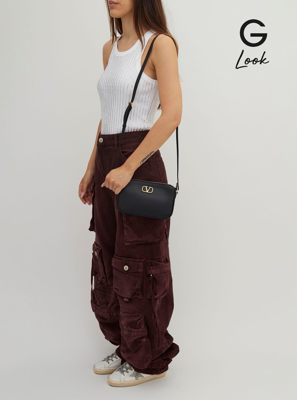 Borsa Valentino Vlogo Signature Mini In Pelle Nera - Donna - Made In Italy