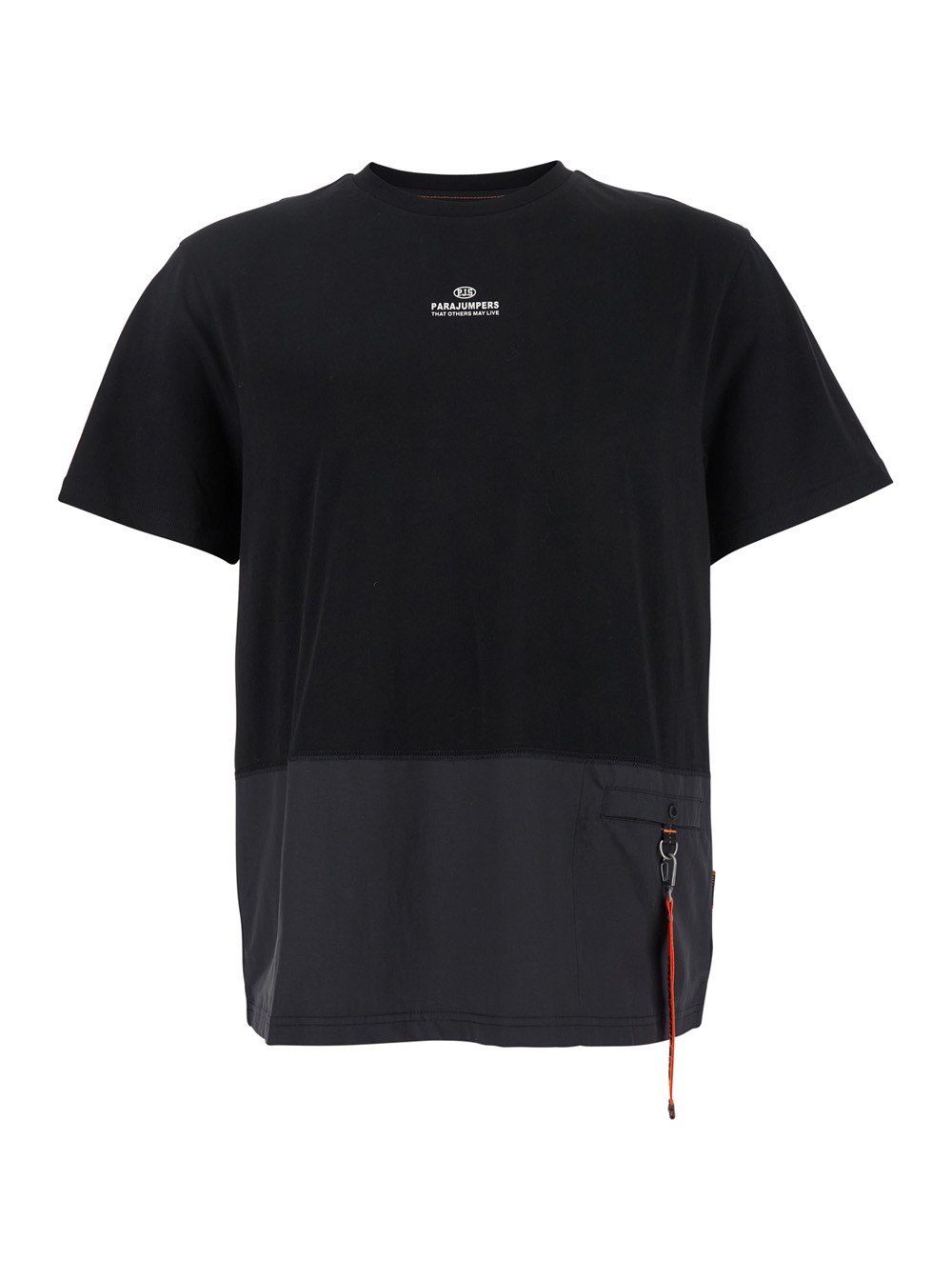 Parajumpers 'clint' black crewneck t-shirt with logo detail Parajumpers 'clint' black crewneck t-shirt with logo detail