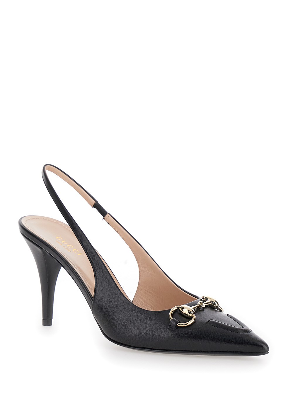 Gucci 'erin' black slingback pumps with horsebit detail in