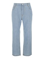 Fendi Blue jeans with belt loops and logo patch on the rear