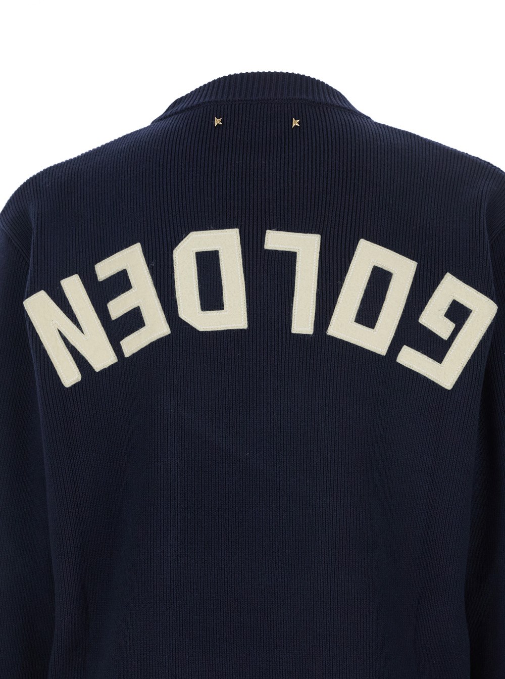 Golden goose Maglioni con design a coste e logo lettering sul