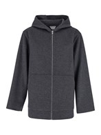 Bottega veneta Grey coat with fixed hood and front zip