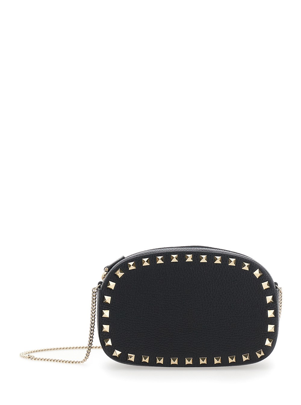 Valentino garavani 'rockstud' black mini bag with chain-link
