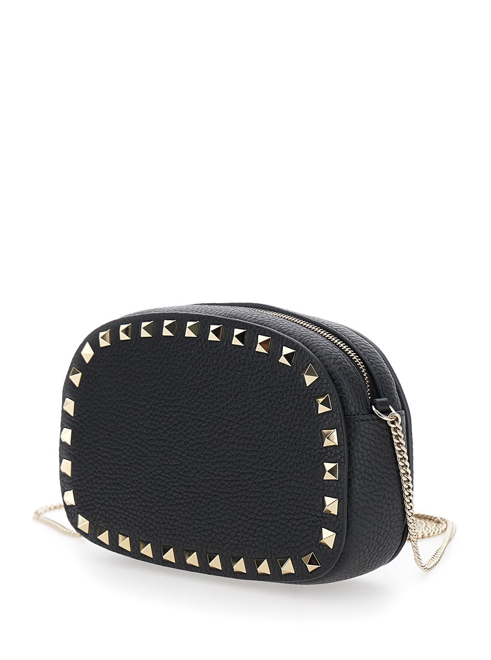 Valentino garavani 'rockstud' black mini bag with chain-link