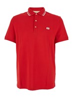 Valentino Red polo shirt with classic collar with stirped