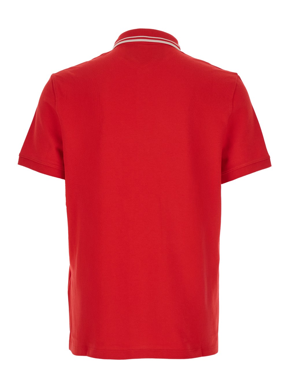Valentino Red polo shirt with classic collar with stirped