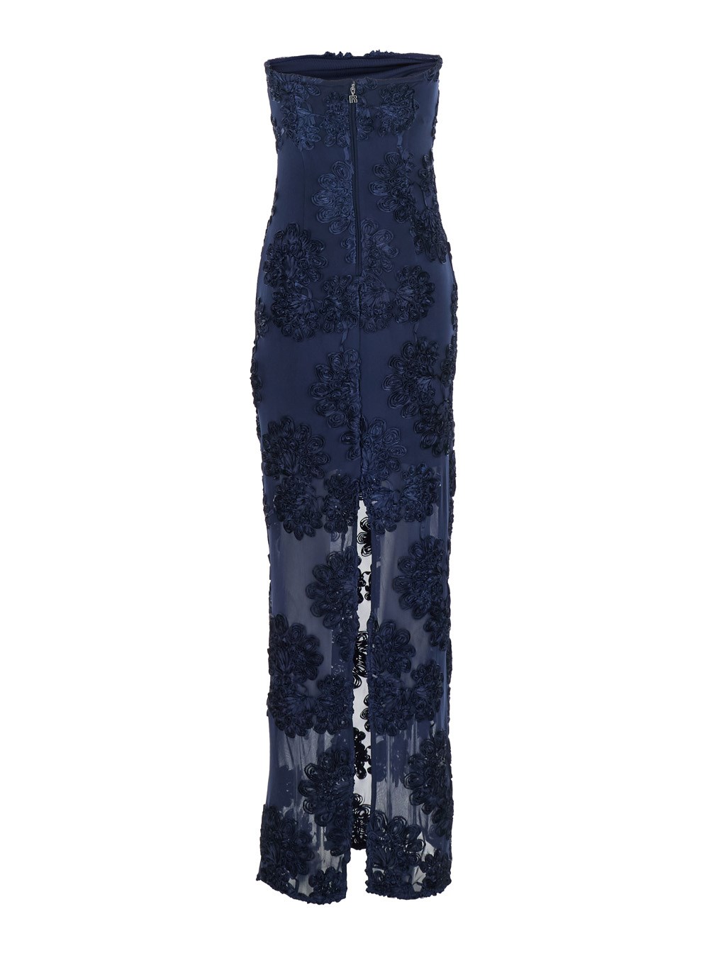ROTATE ロテート ワンピース 3D mesh maxi dress 962856 3D mesh maxi dress in blue - Rotate | Mytheresa