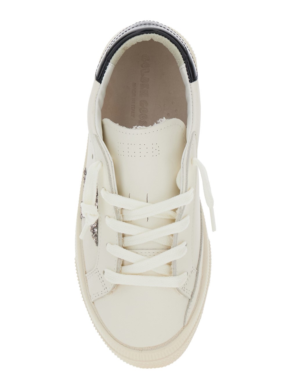 Golden goose kids 'may' white low top sneakers with