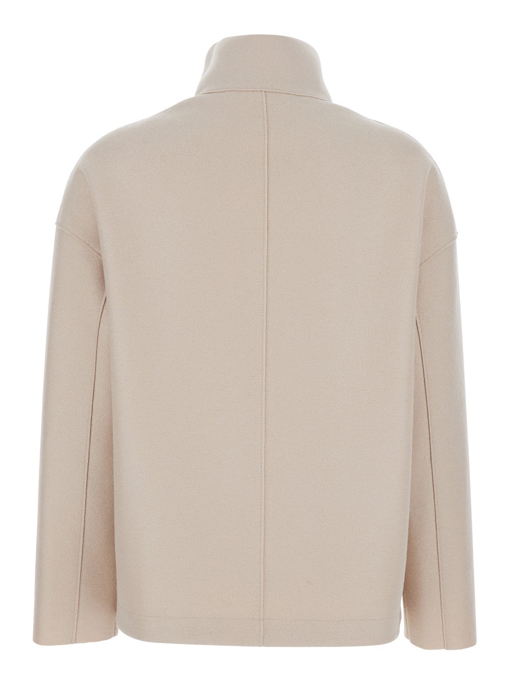 Harris wharf london Beige short coat with high neck and