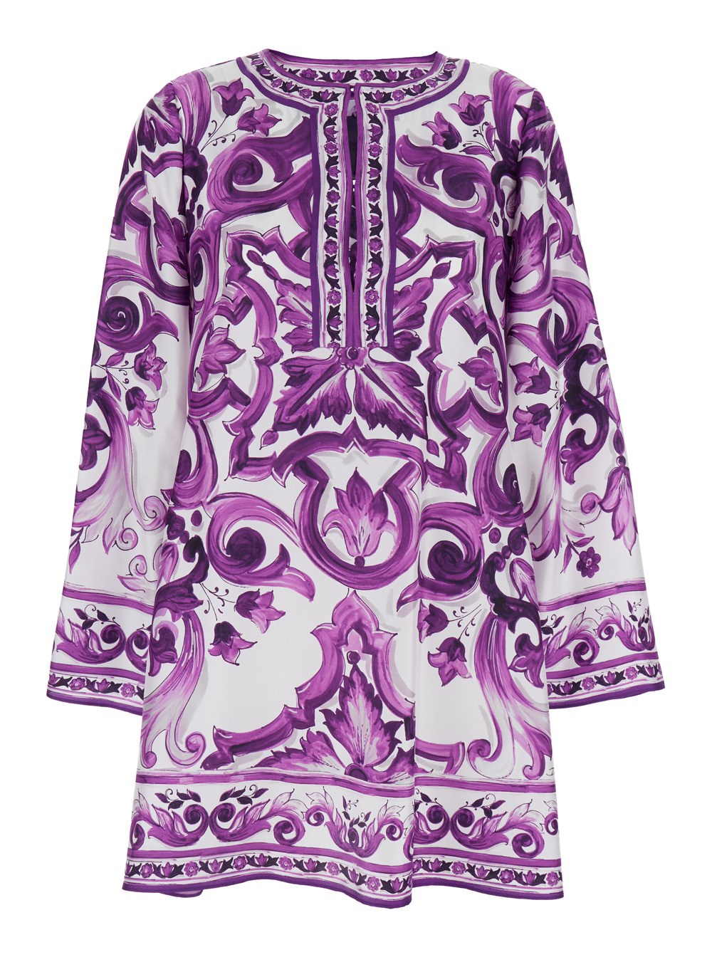 【関税&送料込み】Dolce & Gabbana Violet Dress With Round Dolce e gabbana Violet dress with round neck and all-over
