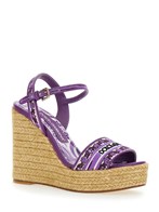 【関税&送料込み】Dolce & Gabbana Violet Wedges With Logo Dolce e gabbana Violet wedges with logo embroidery on the