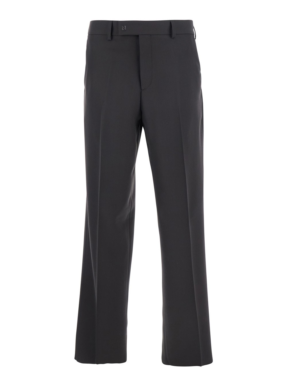 Fendi Brown pants with belt loops and ff plaque on the loop