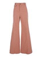 Chloé Pink pants wiht belt loops and wide leg in cotton