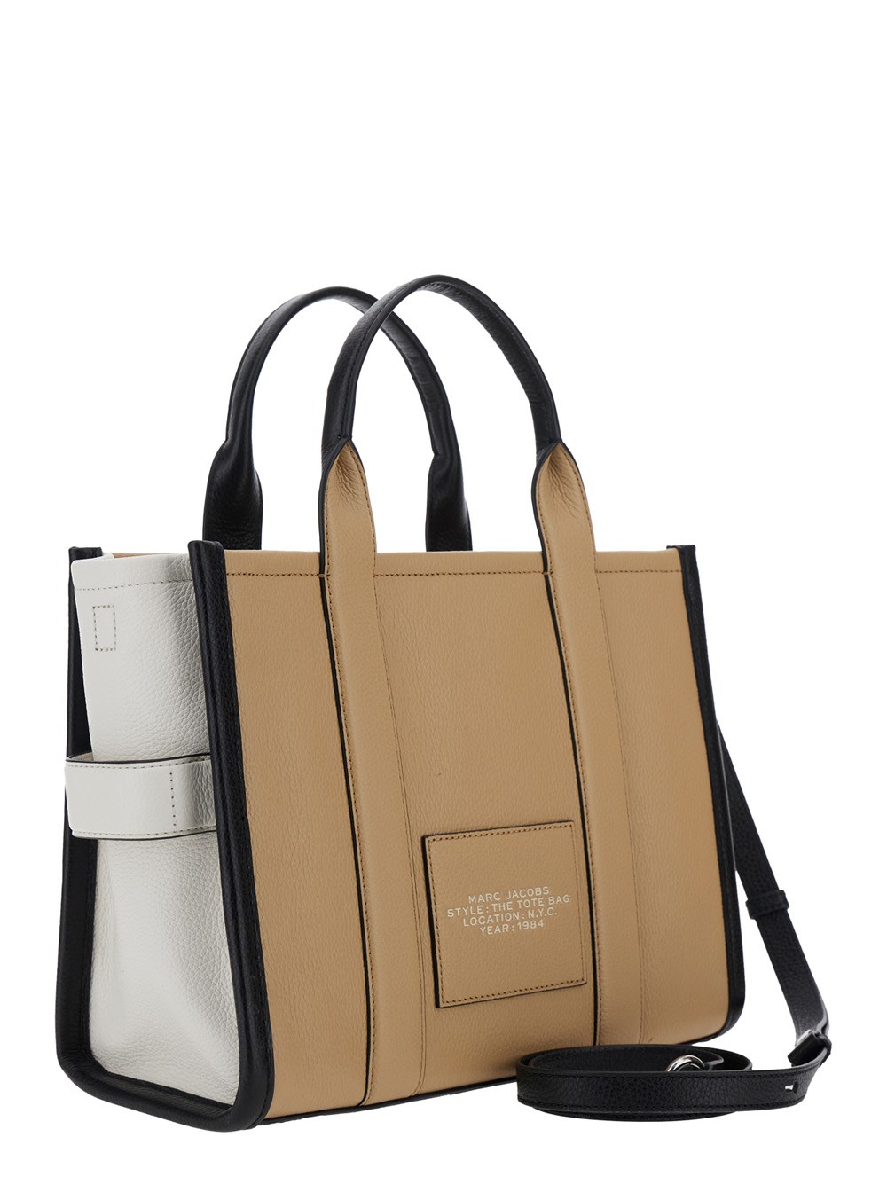 Marc jacobs 'the medium tote bag' beige handbag with logo in